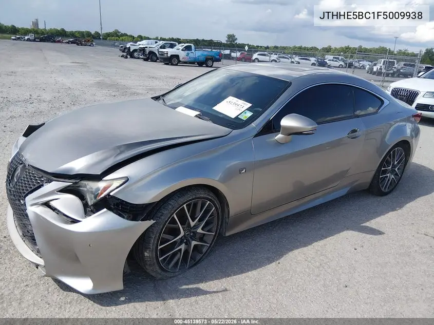 2015 Lexus Rc 350 VIN: JTHHE5BC1F5009938 Lot: 45139573
