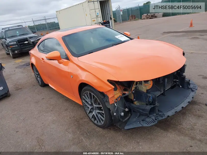 2015 Lexus Rc 350 VIN: JTHSE5BC4F5005694 Lot: 45140050