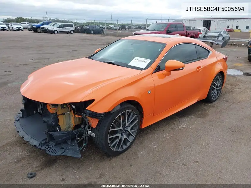 2015 Lexus Rc 350 VIN: JTHSE5BC4F5005694 Lot: 45140050