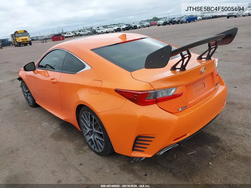 2015 Lexus Rc 350 VIN: JTHSE5BC4F5005694 Lot: 45140050