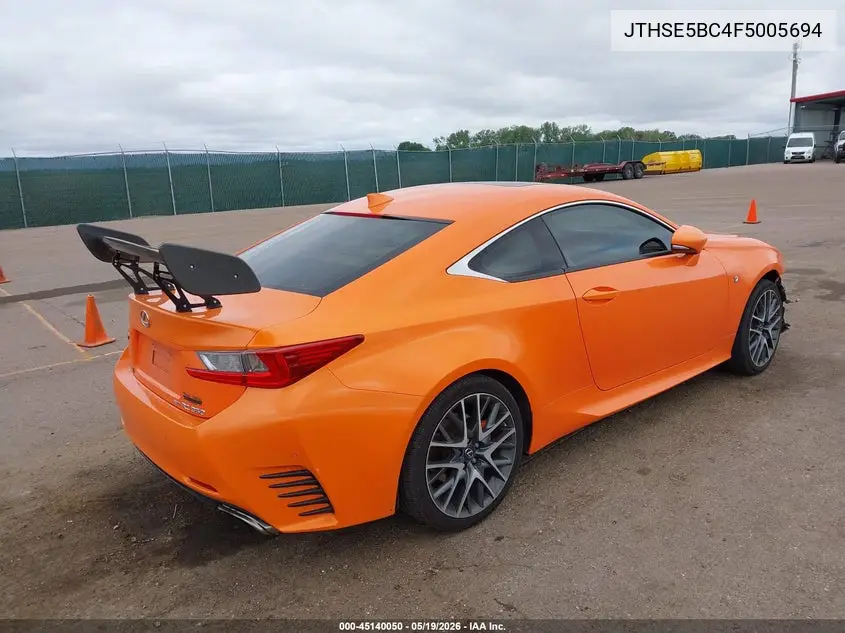 2015 Lexus Rc 350 VIN: JTHSE5BC4F5005694 Lot: 45140050