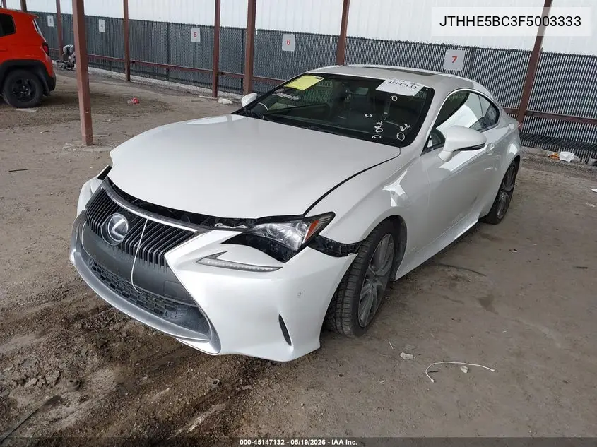 2015 Lexus Rc 350 VIN: JTHHE5BC3F5003333 Lot: 45147132