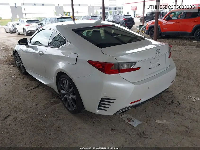 2015 Lexus Rc 350 VIN: JTHHE5BC3F5003333 Lot: 45147132