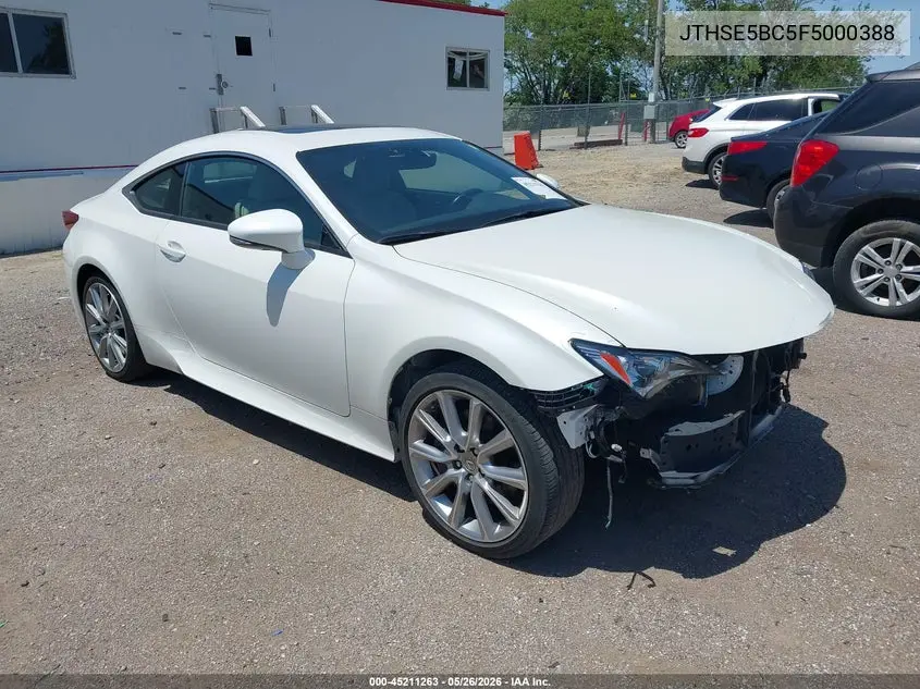 2015 Lexus Rc 350 VIN: JTHSE5BC5F5000388 Lot: 45211263