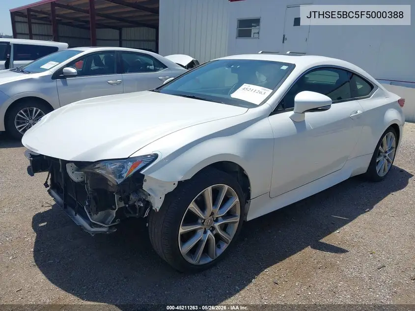 2015 Lexus Rc 350 VIN: JTHSE5BC5F5000388 Lot: 45211263
