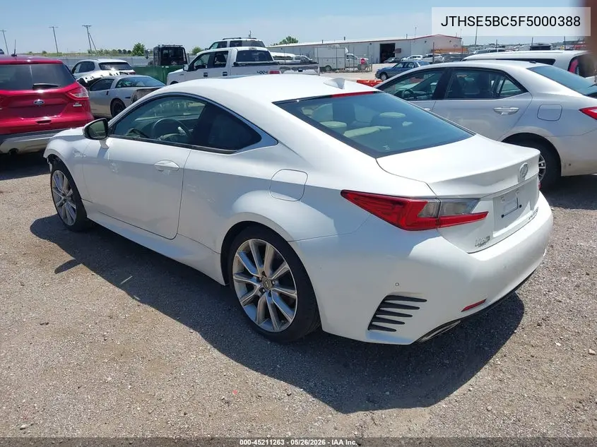 2015 Lexus Rc 350 VIN: JTHSE5BC5F5000388 Lot: 45211263