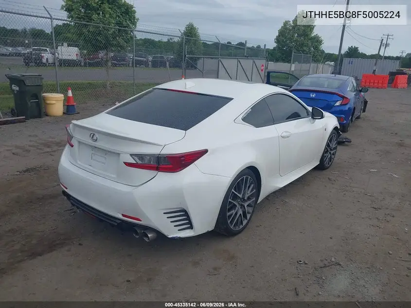2015 Lexus Rc 350 VIN: JTHHE5BC8F5005224 Lot: 45335142