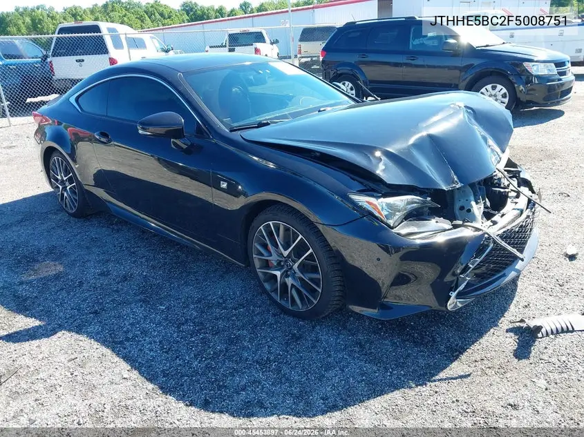 2015 Lexus Rc 350 VIN: JTHHE5BC2F5008751 Lot: 45453897