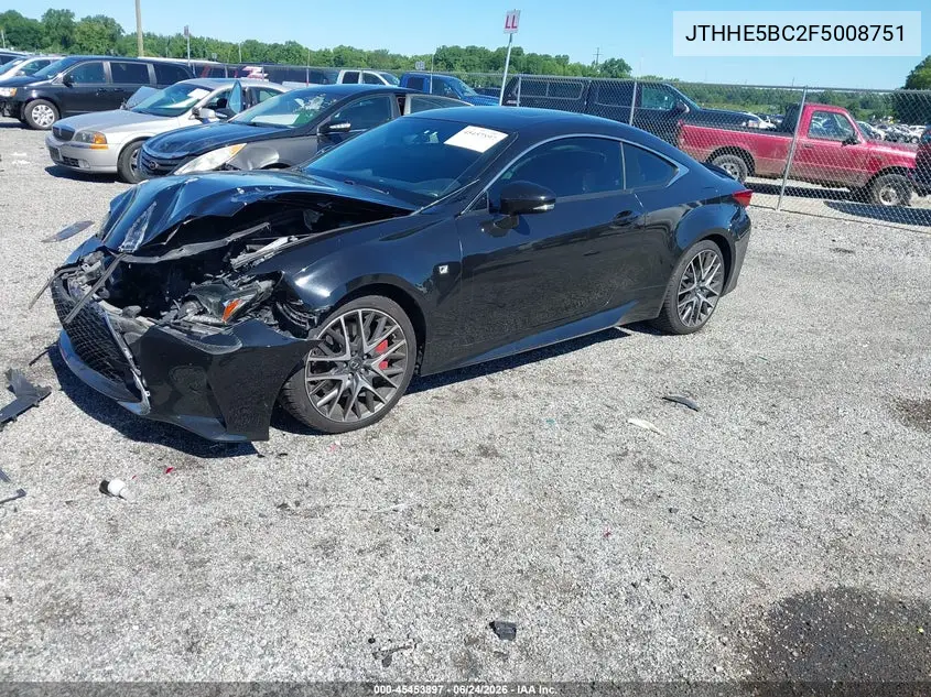 2015 Lexus Rc 350 VIN: JTHHE5BC2F5008751 Lot: 45453897