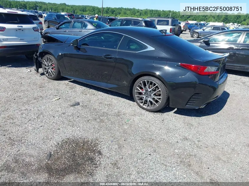 2015 Lexus Rc 350 VIN: JTHHE5BC2F5008751 Lot: 45453897