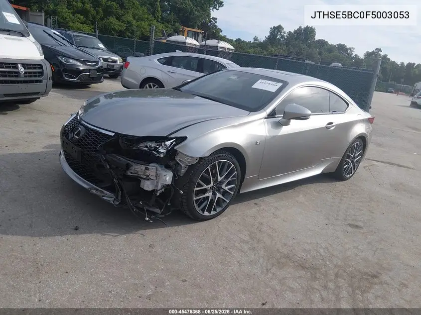 2015 Lexus Rc 350 VIN: JTHSE5BC0F5003053 Lot: 45476368