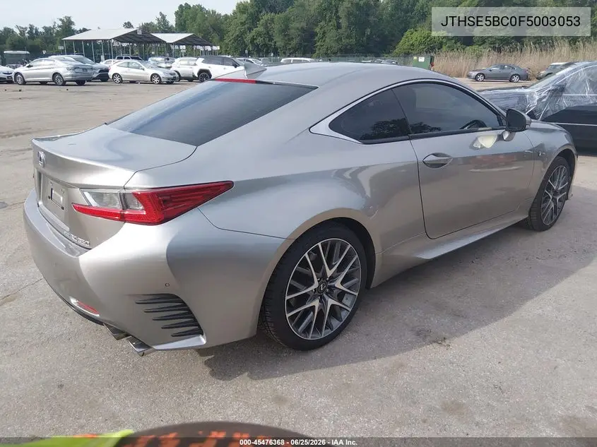 2015 Lexus Rc 350 VIN: JTHSE5BC0F5003053 Lot: 45476368