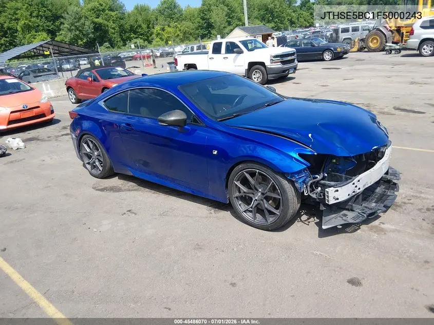 2015 Lexus Rc 350 VIN: JTHSE5BC1F5000243 Lot: 45486070