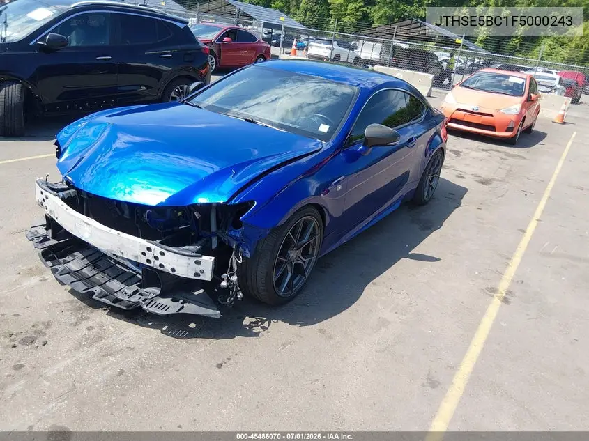 2015 Lexus Rc 350 VIN: JTHSE5BC1F5000243 Lot: 45486070
