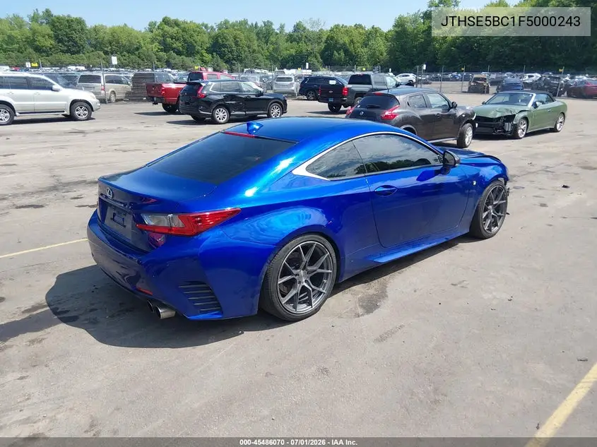 2015 Lexus Rc 350 VIN: JTHSE5BC1F5000243 Lot: 45486070
