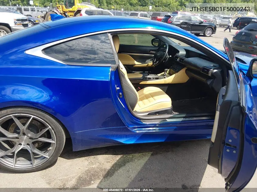 2015 Lexus Rc 350 VIN: JTHSE5BC1F5000243 Lot: 45486070