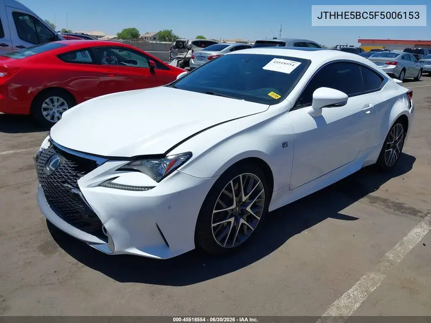 2015 Lexus Rc 350 VIN: JTHHE5BC5F5006153 Lot: 45518554