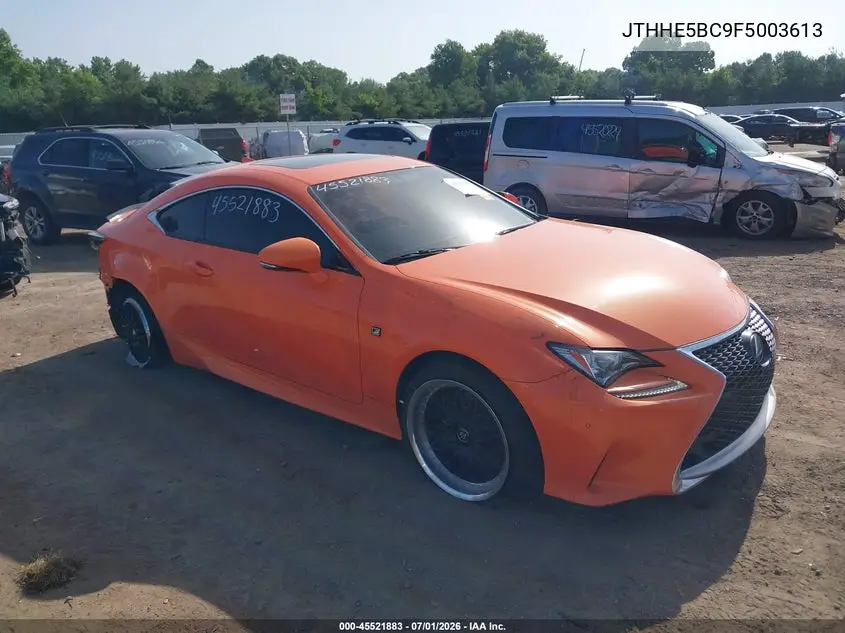 2015 Lexus Rc 350 VIN: JTHHE5BC9F5003613 Lot: 45521883