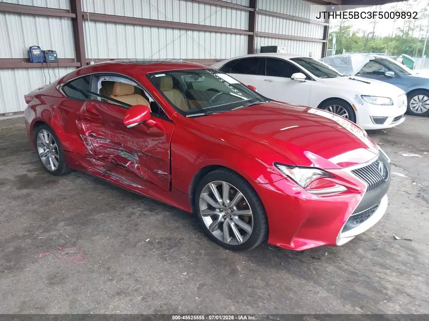 2015 Lexus Rc 350 VIN: JTHHE5BC3F5009892 Lot: 45525555