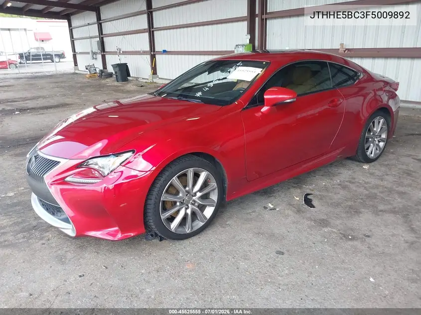 2015 Lexus Rc 350 VIN: JTHHE5BC3F5009892 Lot: 45525555