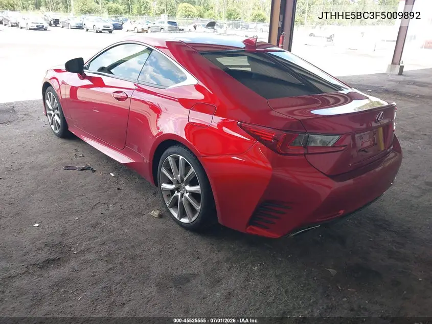 2015 Lexus Rc 350 VIN: JTHHE5BC3F5009892 Lot: 45525555