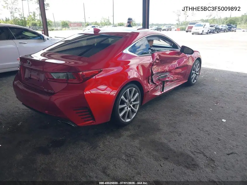 2015 Lexus Rc 350 VIN: JTHHE5BC3F5009892 Lot: 45525555