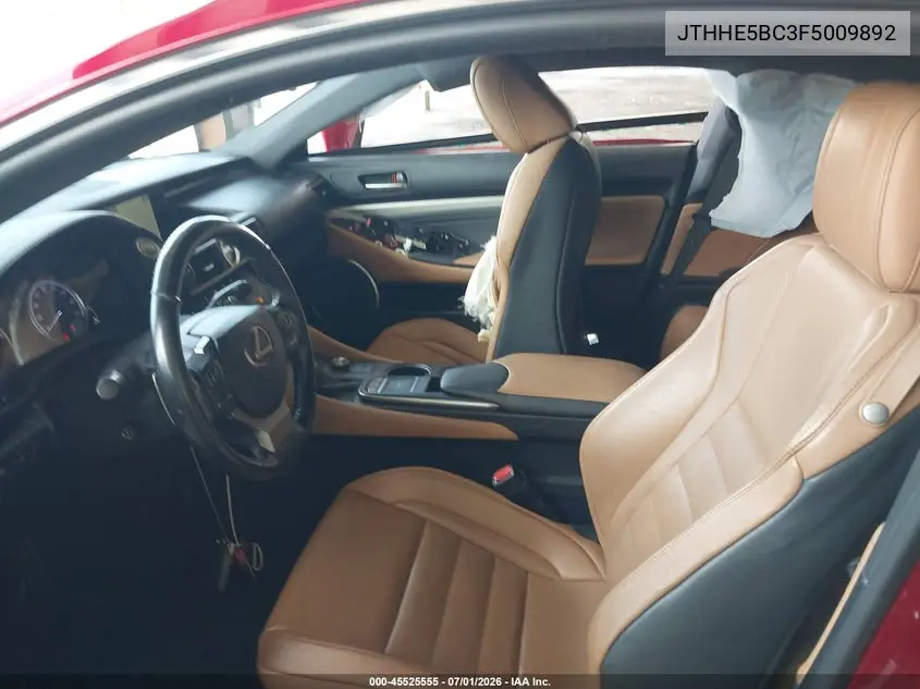 2015 Lexus Rc 350 VIN: JTHHE5BC3F5009892 Lot: 45525555