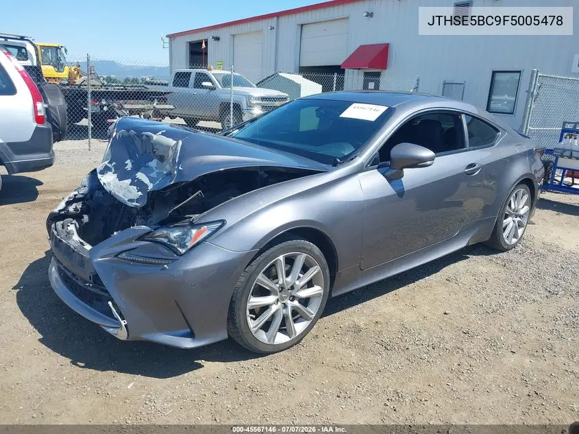 2015 Lexus Rc 350 VIN: JTHSE5BC9F5005478 Lot: 45567146