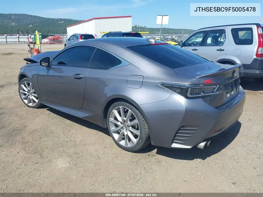 2015 Lexus Rc 350 VIN: JTHSE5BC9F5005478 Lot: 45567146