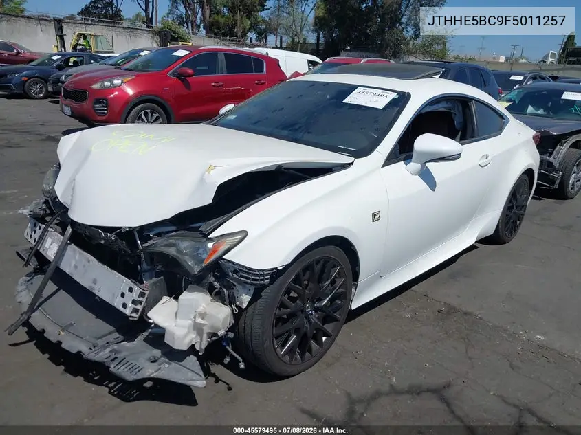 2015 Lexus Rc 350 VIN: JTHHE5BC9F5011257 Lot: 45579495