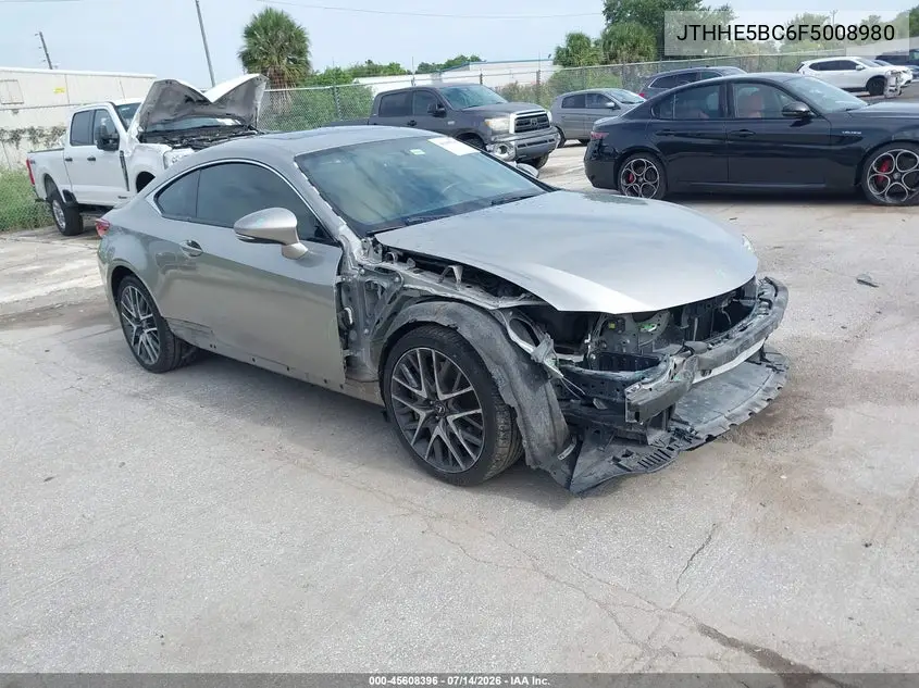 2015 Lexus Rc 350 VIN: JTHHE5BC6F5008980 Lot: 45608396