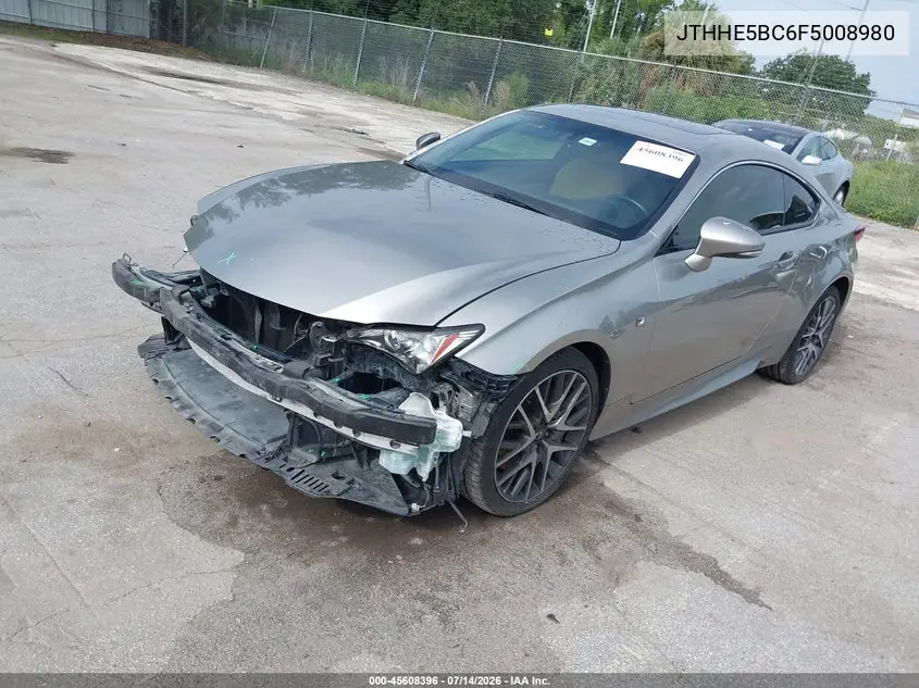 2015 Lexus Rc 350 VIN: JTHHE5BC6F5008980 Lot: 45608396