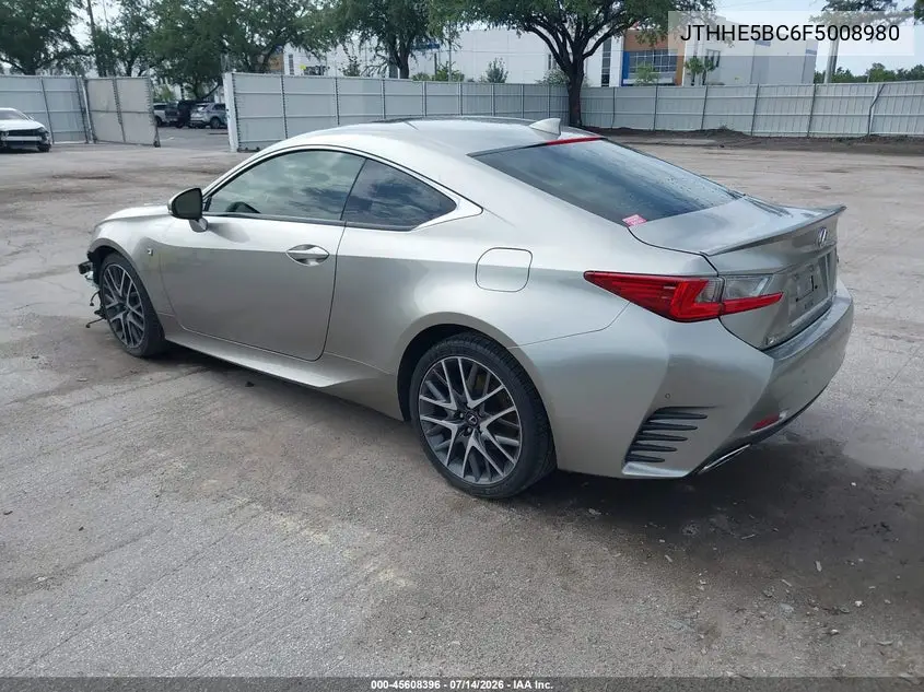 2015 Lexus Rc 350 VIN: JTHHE5BC6F5008980 Lot: 45608396