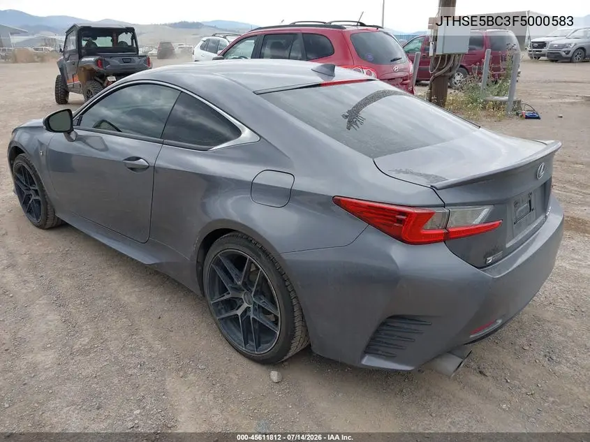 2015 Lexus Rc 350 VIN: JTHSE5BC3F5000583 Lot: 45611812