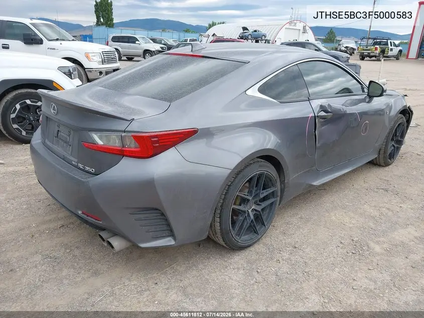2015 Lexus Rc 350 VIN: JTHSE5BC3F5000583 Lot: 45611812