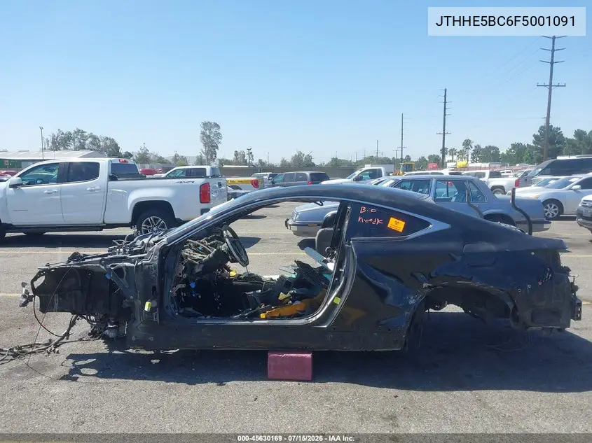 2015 Lexus Rc 350 VIN: JTHHE5BC6F5001091 Lot: 45630169