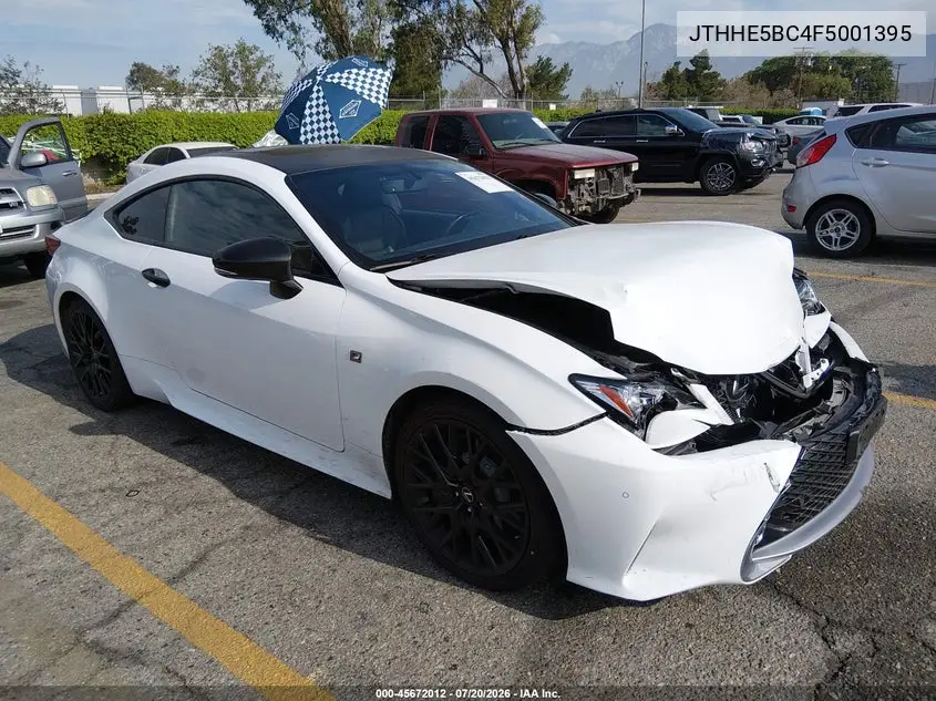 2015 Lexus Rc 350 VIN: JTHHE5BC4F5001395 Lot: 45672012