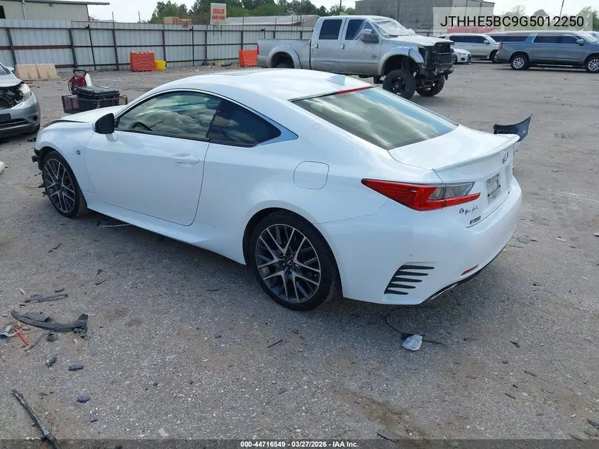 2016 Lexus Rc 350 VIN: JTHHE5BC9G5012250 Lot: 44716549