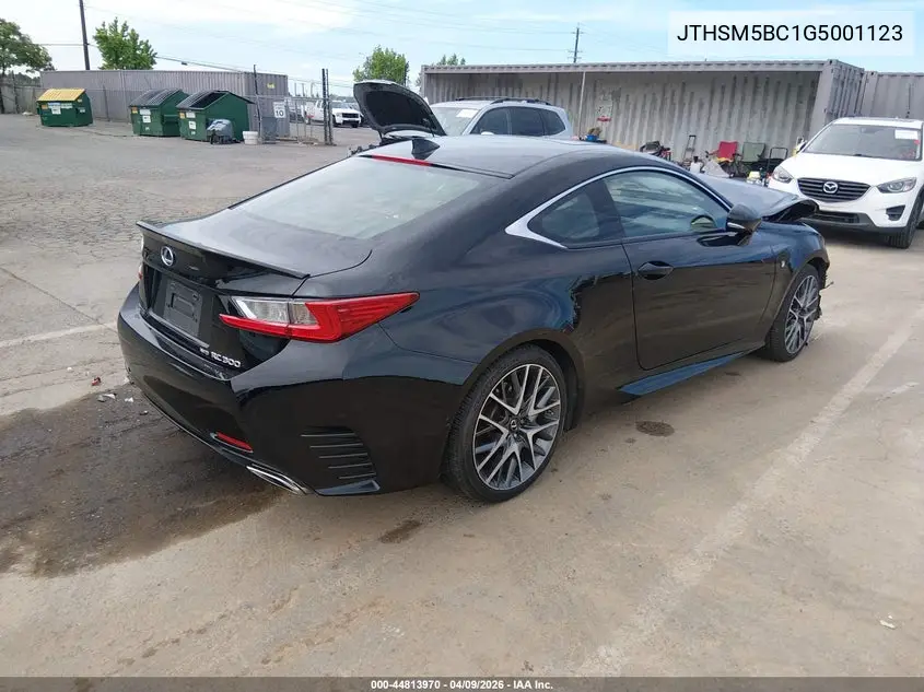 2016 Lexus Rc 300 VIN: JTHSM5BC1G5001123 Lot: 44813970
