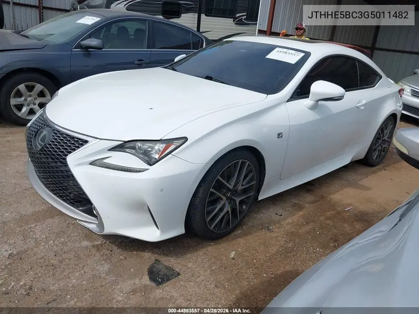 2016 Lexus Rc 350 VIN: JTHHE5BC3G5011482 Lot: 44983557