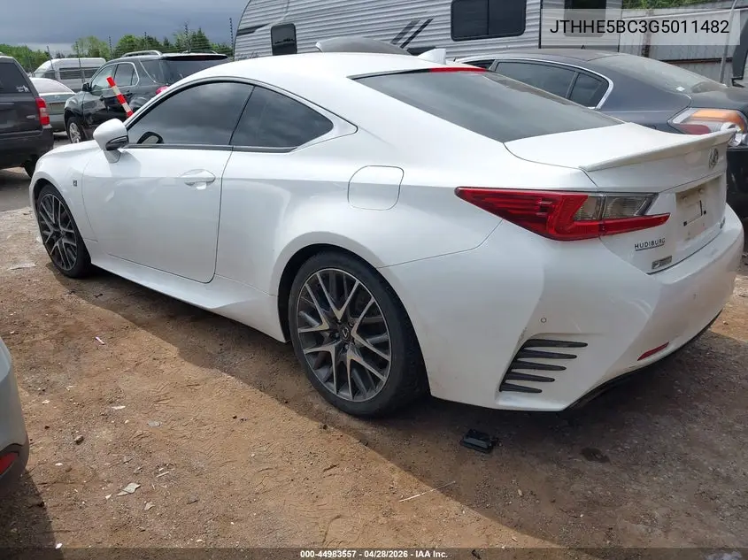 2016 Lexus Rc 350 VIN: JTHHE5BC3G5011482 Lot: 44983557