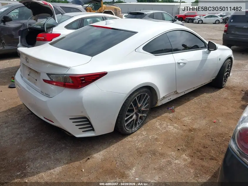 2016 Lexus Rc 350 VIN: JTHHE5BC3G5011482 Lot: 44983557