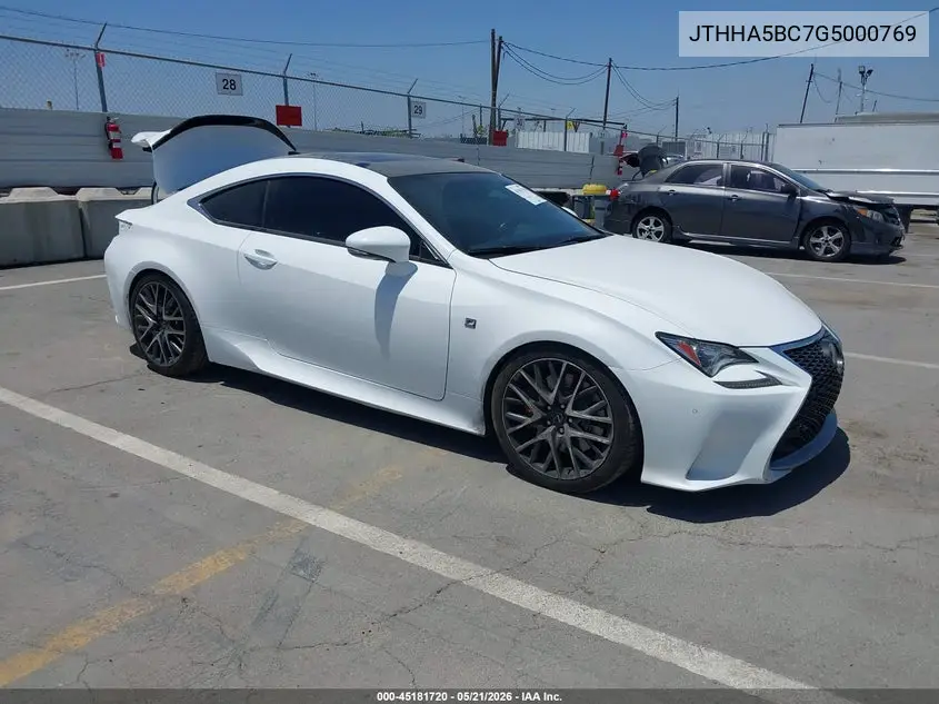 2016 Lexus Rc 200T VIN: JTHHA5BC7G5000769 Lot: 45181720