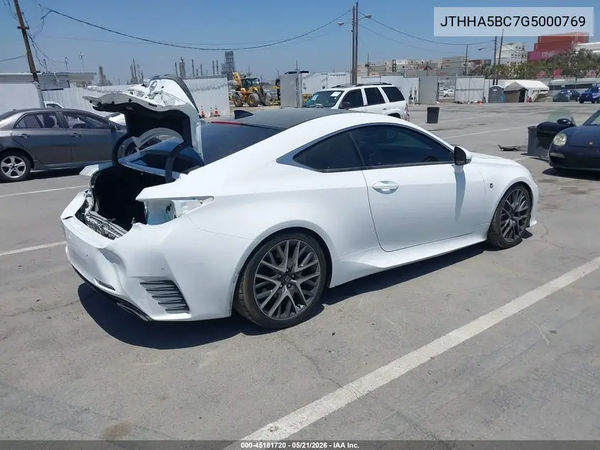 2016 Lexus Rc 200T VIN: JTHHA5BC7G5000769 Lot: 45181720