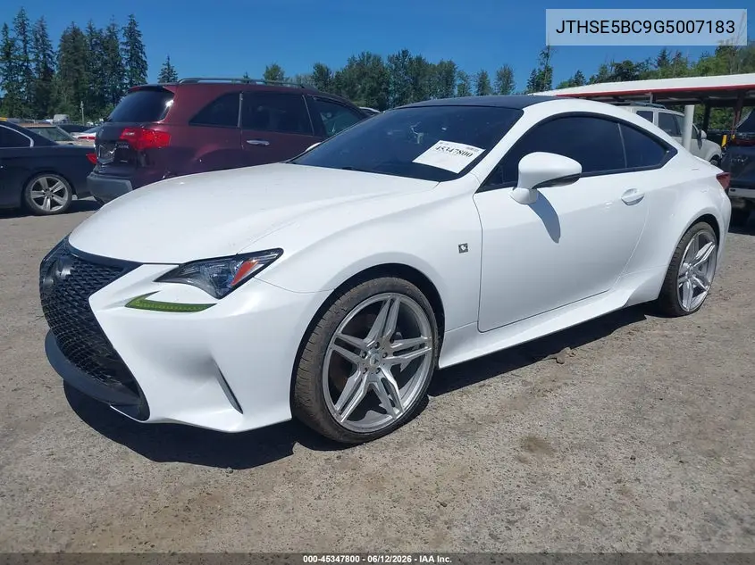 2016 Lexus Rc 350 VIN: JTHSE5BC9G5007183 Lot: 45347800