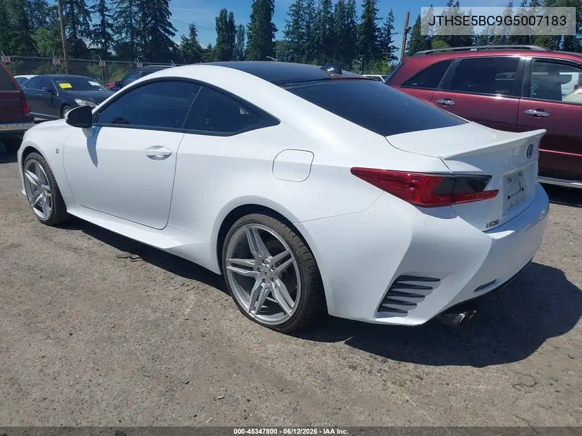 2016 Lexus Rc 350 VIN: JTHSE5BC9G5007183 Lot: 45347800