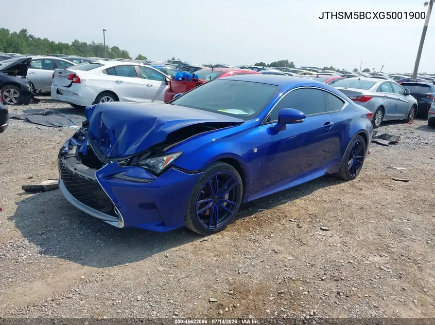 2016 Lexus Rc 300 VIN: JTHSM5BCXG5001900 Lot: 45622086