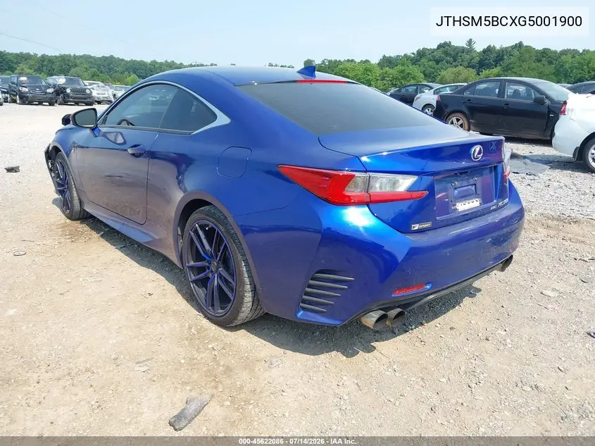 2016 Lexus Rc 300 VIN: JTHSM5BCXG5001900 Lot: 45622086