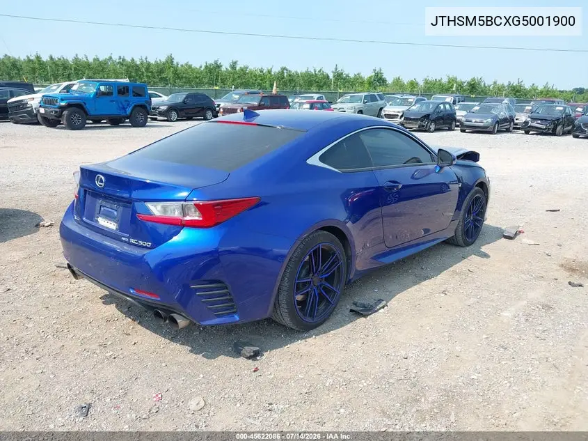 2016 Lexus Rc 300 VIN: JTHSM5BCXG5001900 Lot: 45622086