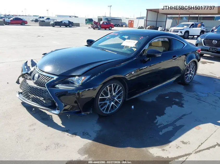 2017 Lexus Rc 350 VIN: JTHHE5BC5H5017737 Lot: 44483298